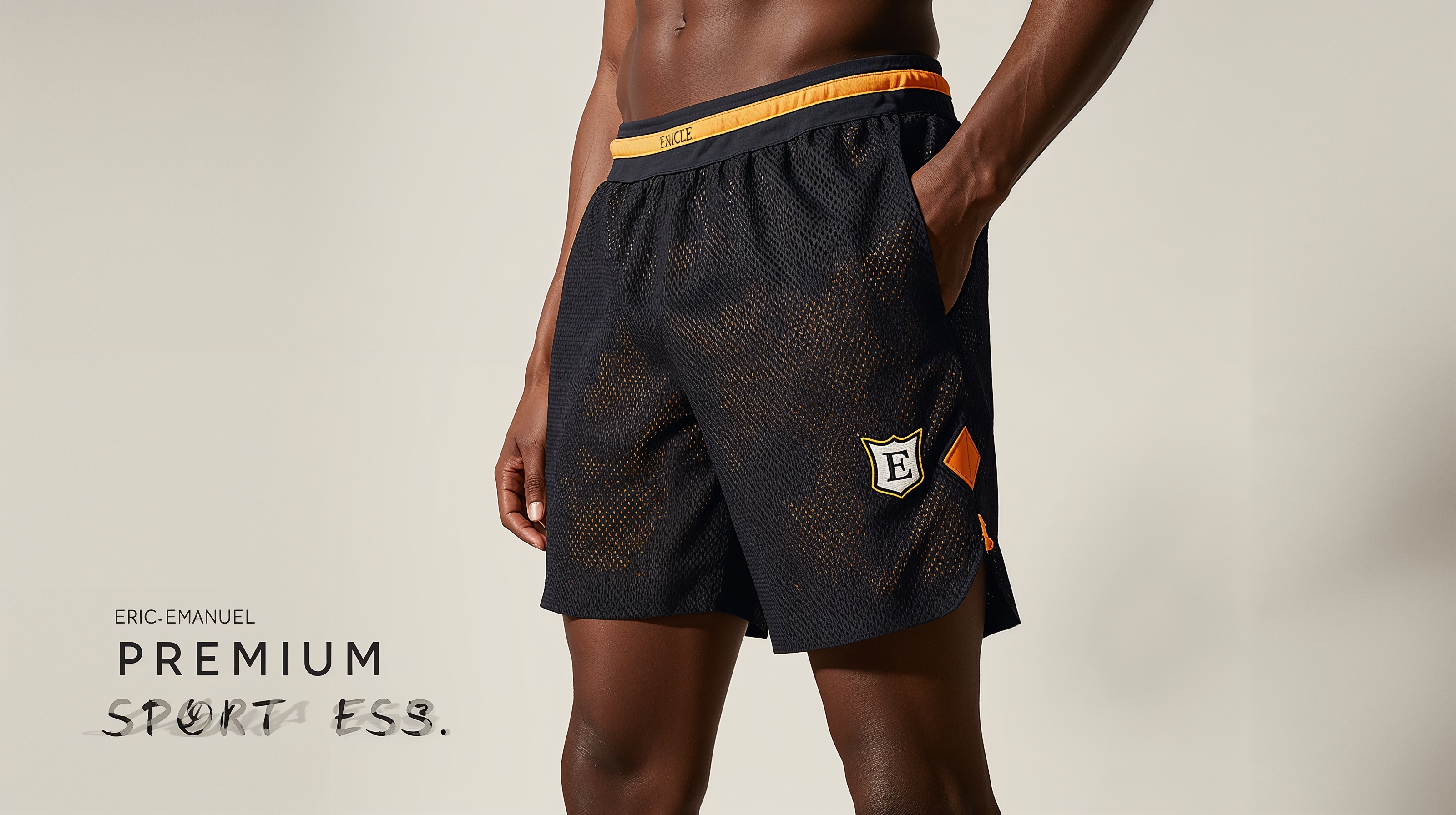 Premium black Eric Emanuel shorts banner